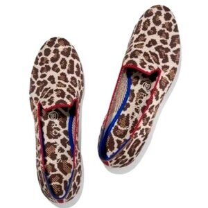 Rothy's Shoes Women 7 Brown Mocha Spot Leopard Ballet Flats Loafers Preppy Knit‎